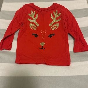 Carter’s brand red shirt, reindeer, size 12 months